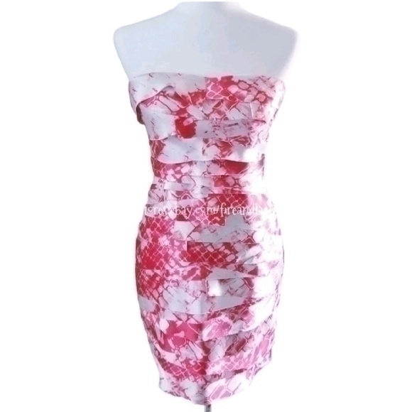 BEBE LAYER PYTHON BODYCON DRESS SZ S - Picture 1 of 7